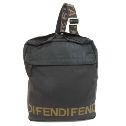 FENDI Sling bag canvas black logo Women Used Authentic