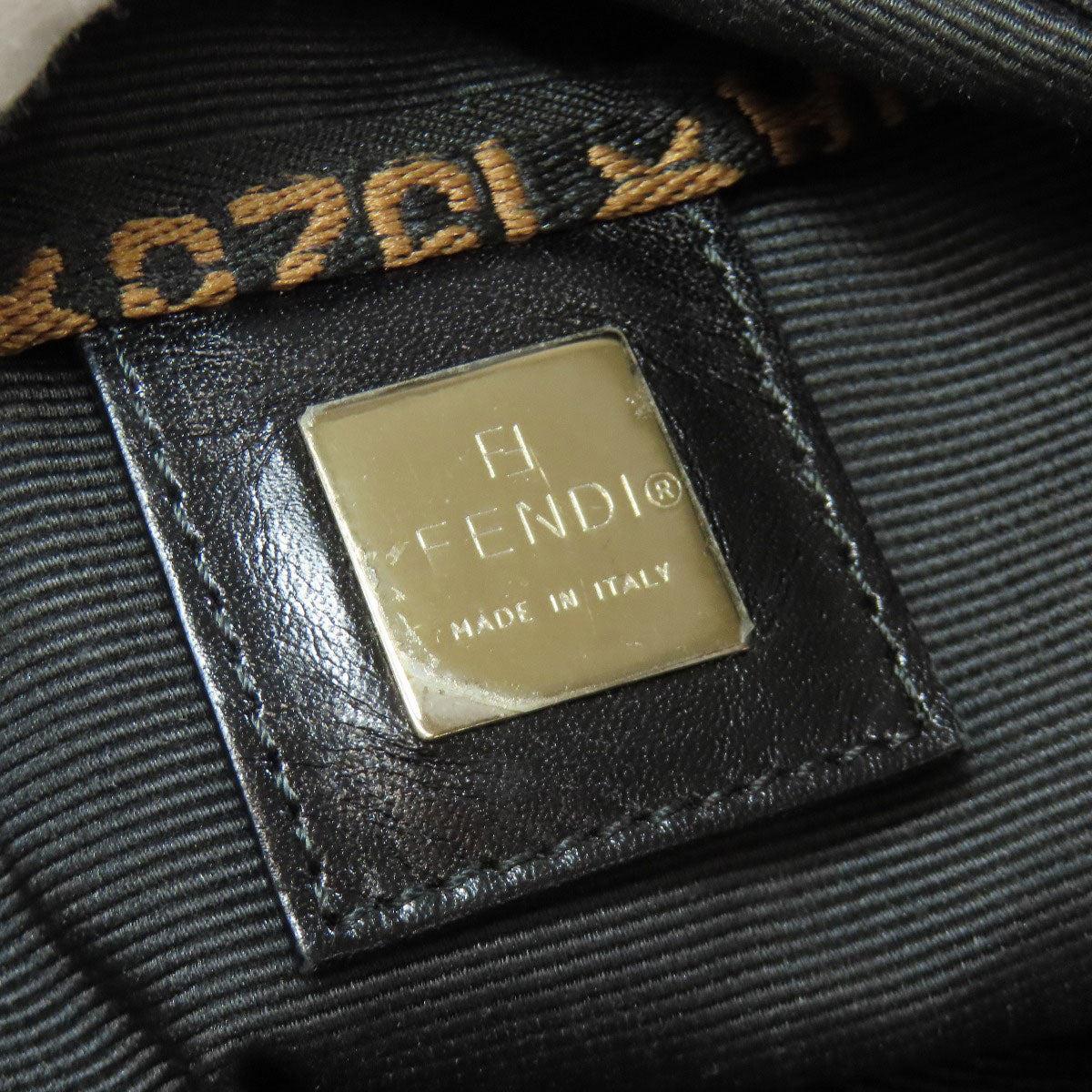 FENDI Sling bag canvas black logo Women Used Authentic