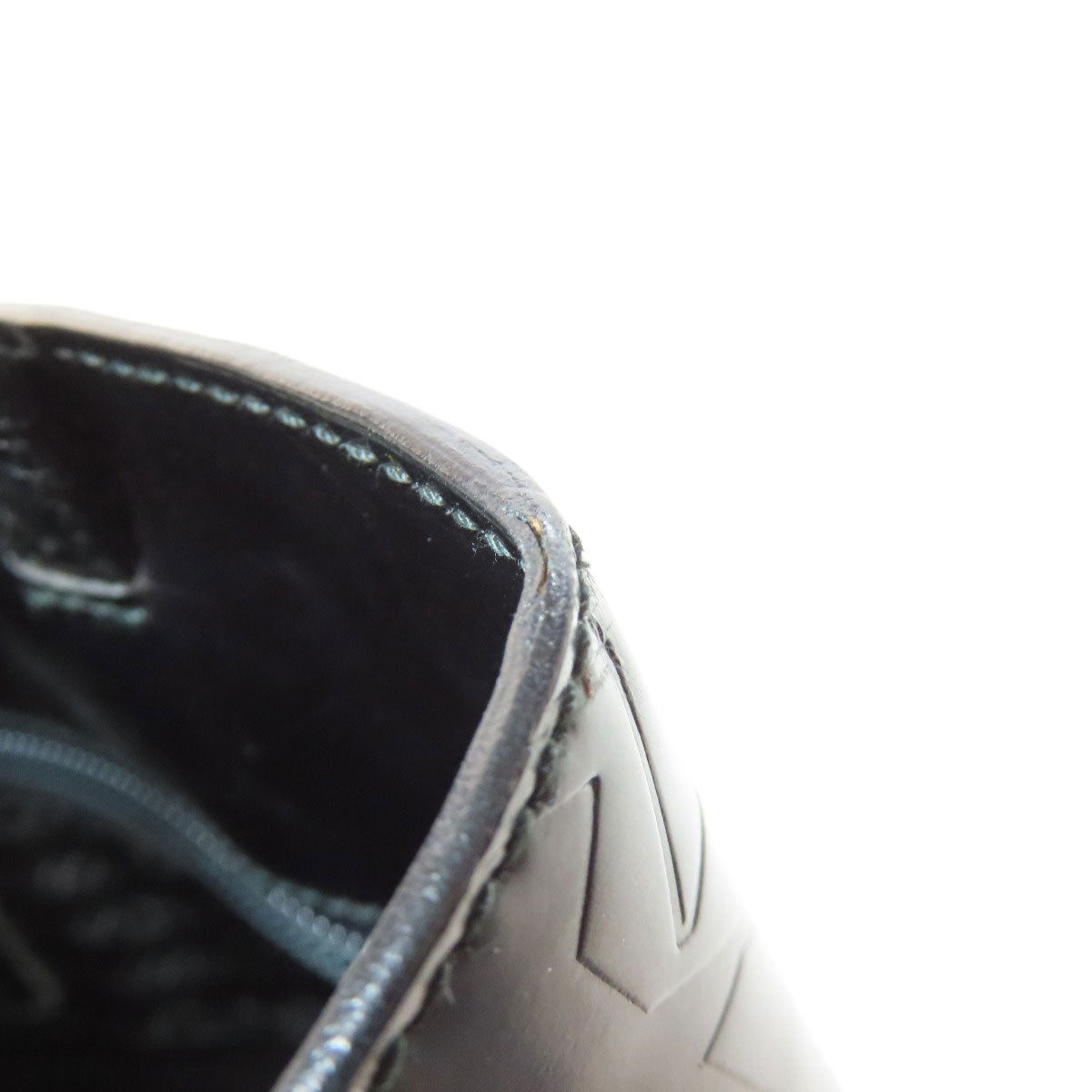 PRADA Handbag leather black LogoMetal embossed