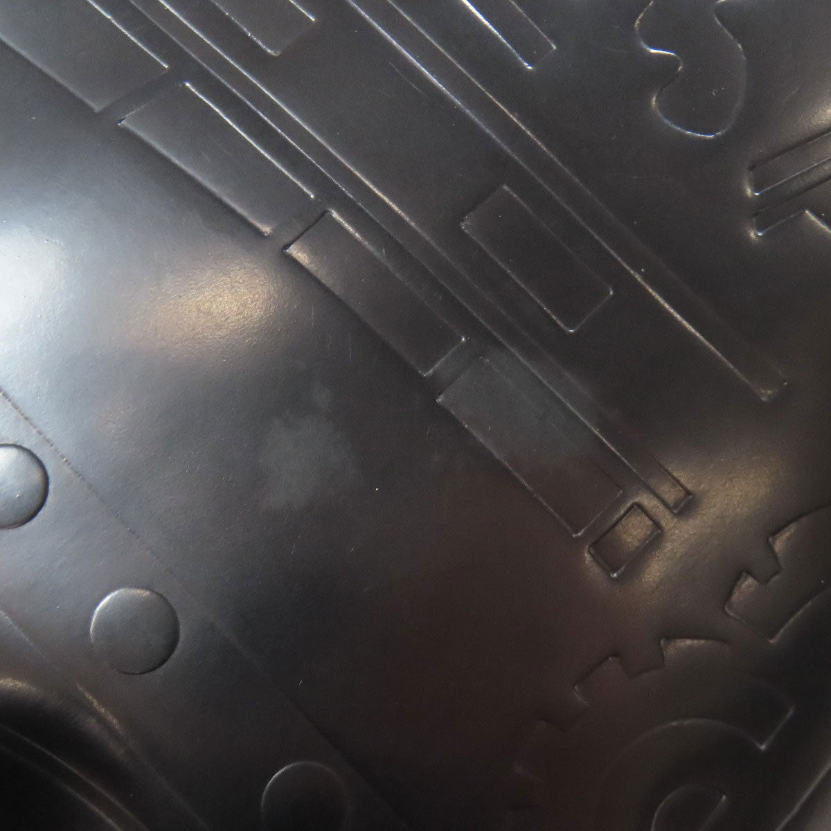 PRADA Handbag leather black LogoMetal embossed