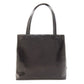 PRADA Handbag leather black LogoMetal embossed