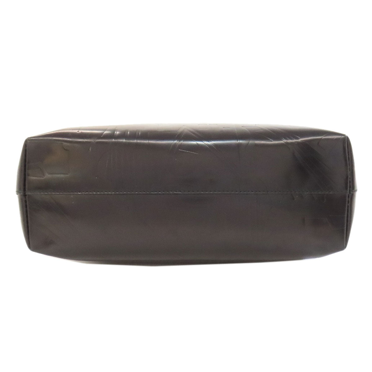 PRADA Handbag leather black LogoMetal embossed