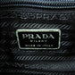 PRADA Handbag leather black LogoMetal embossed