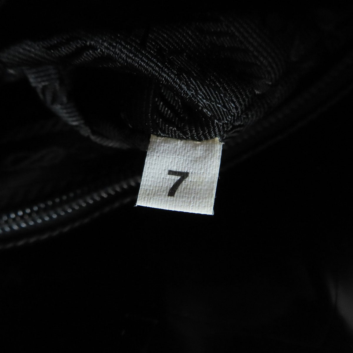 PRADA Handbag leather black LogoMetal embossed