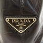 PRADA Handbag leather black LogoMetal embossed