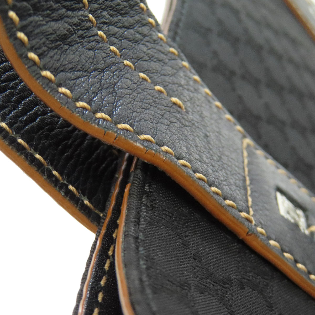 CELINE Tote Bag Nylon black Macadam Pattern Women Used Authentic
