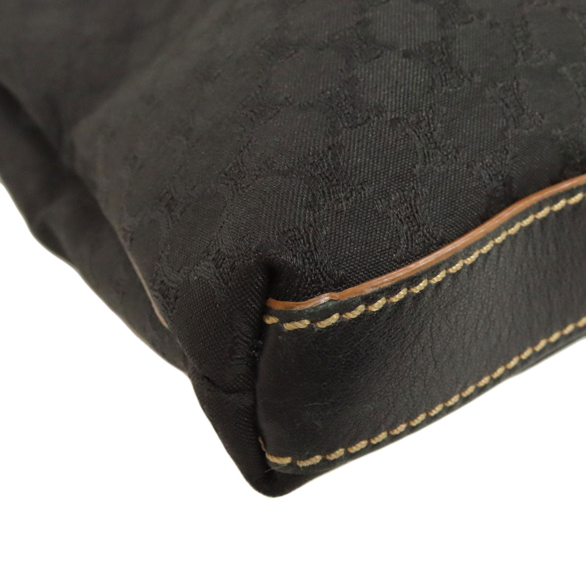 CELINE Tote Bag Nylon black Macadam Pattern Women Used Authentic