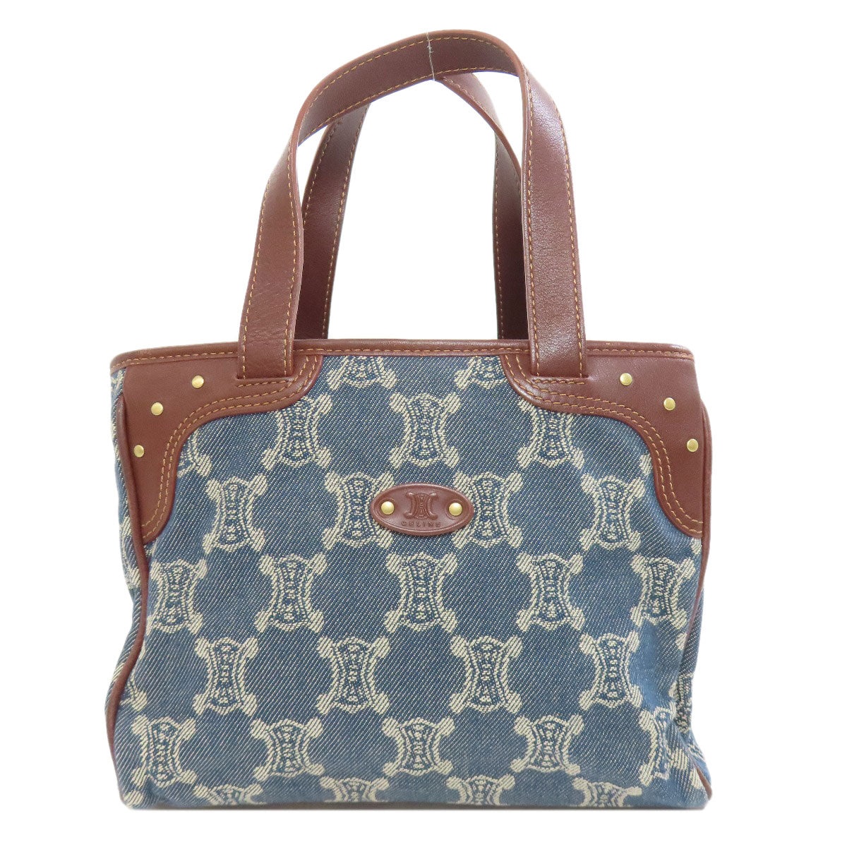 CELINE Handbag denim blue Macadam Pattern