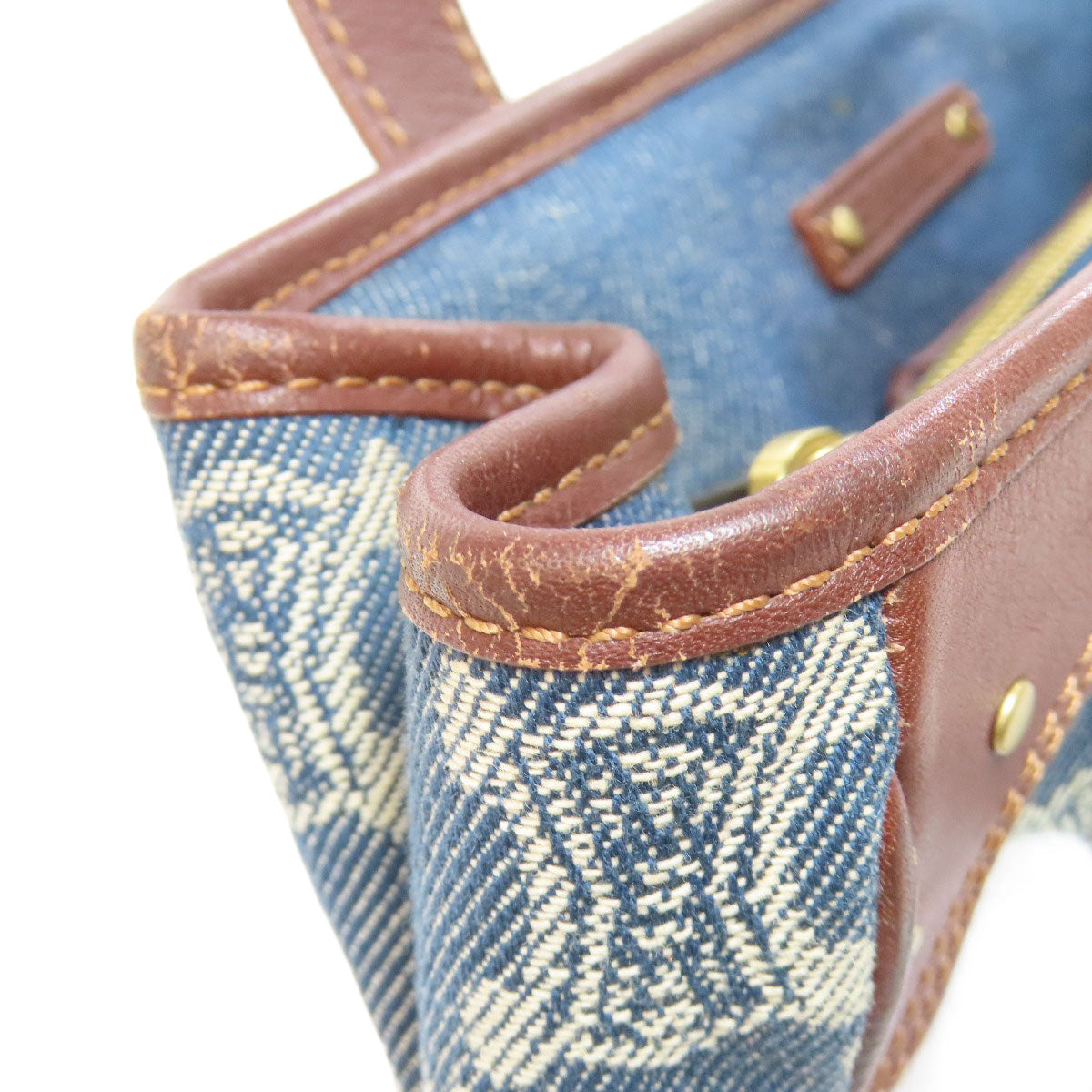 CELINE Handbag denim blue Macadam Pattern