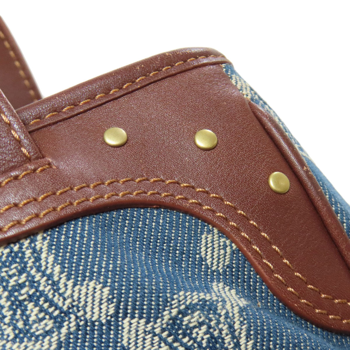 CELINE Handbag denim blue Macadam Pattern