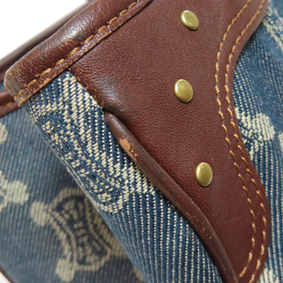 CELINE Handbag denim blue Macadam Pattern