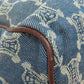 CELINE Handbag denim blue Macadam Pattern