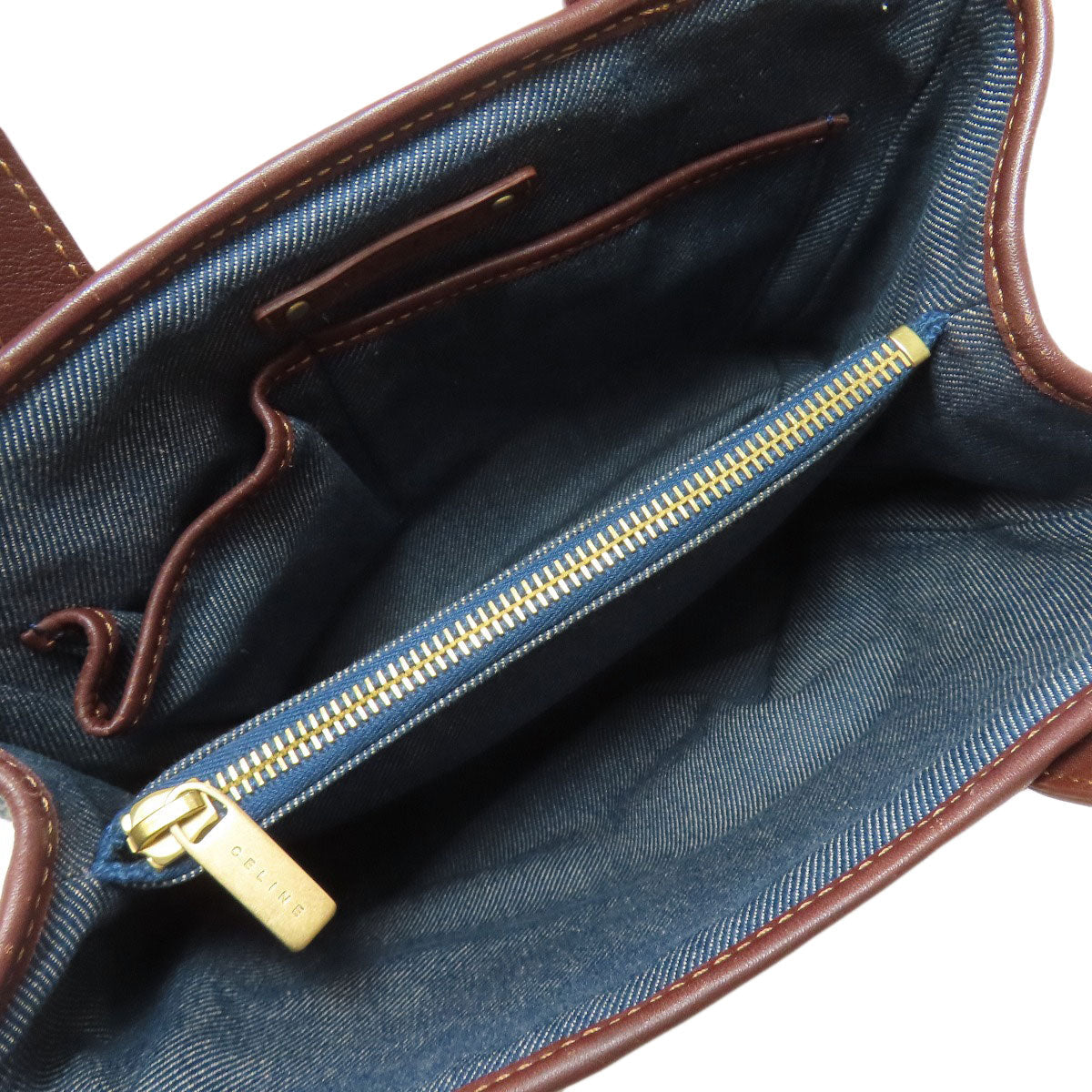 CELINE Handbag denim blue Macadam Pattern