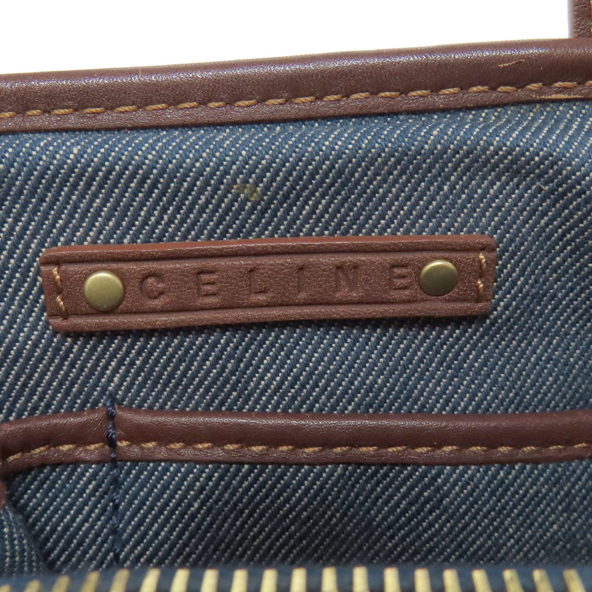 CELINE Handbag denim blue Macadam Pattern