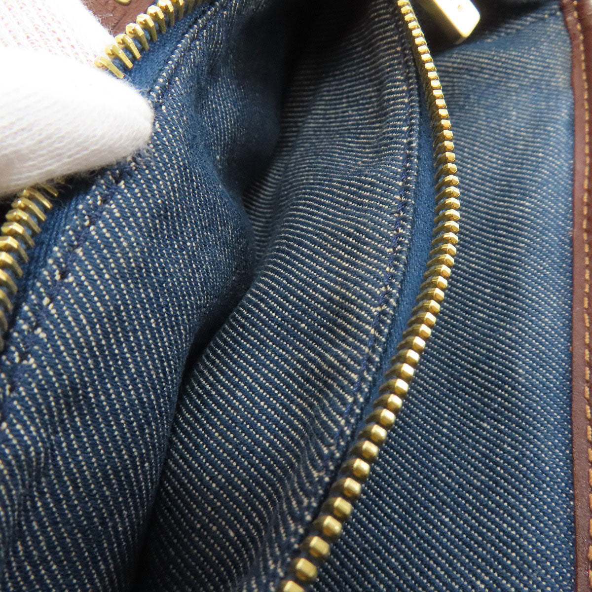 CELINE Handbag denim blue Macadam Pattern