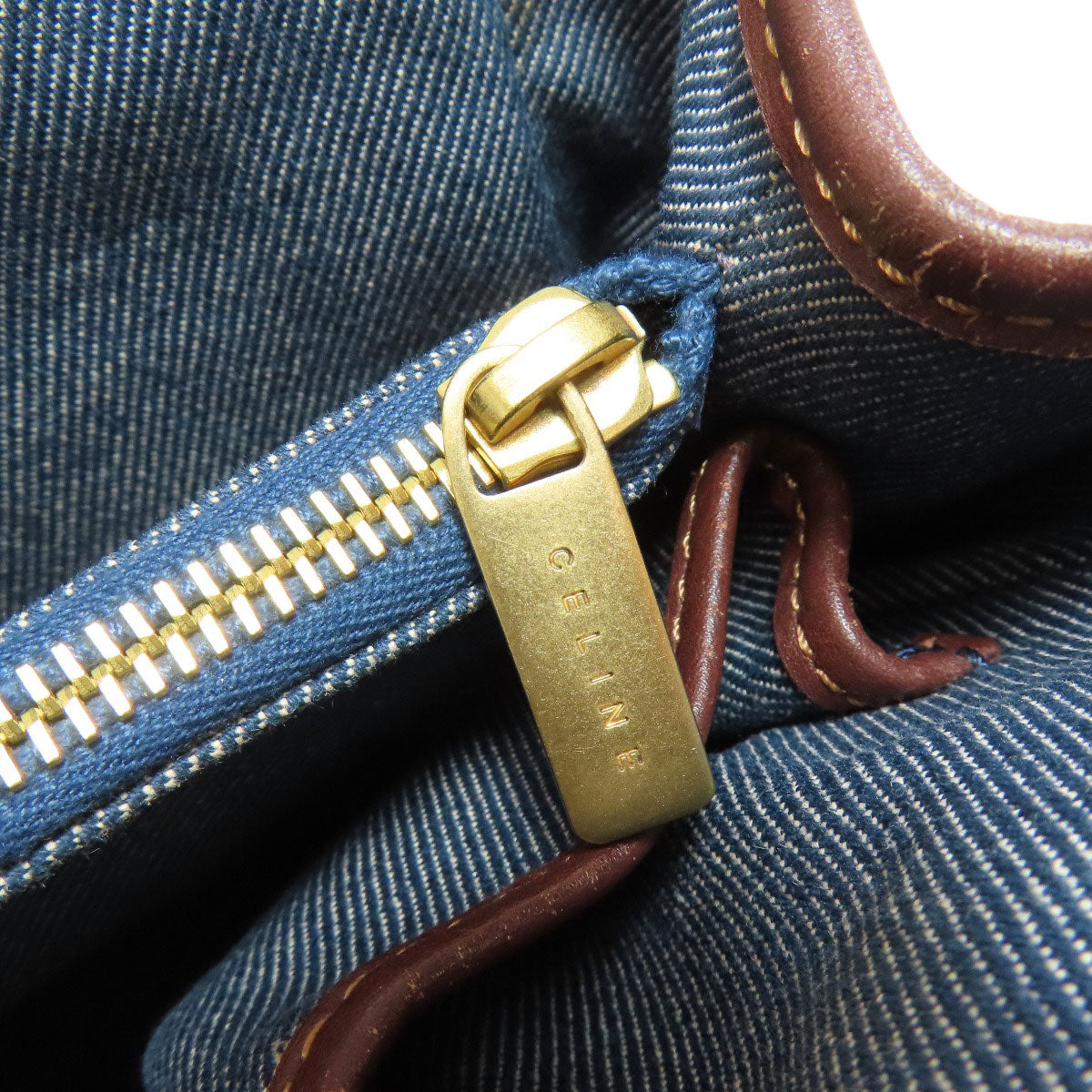 CELINE Handbag denim blue Macadam Pattern