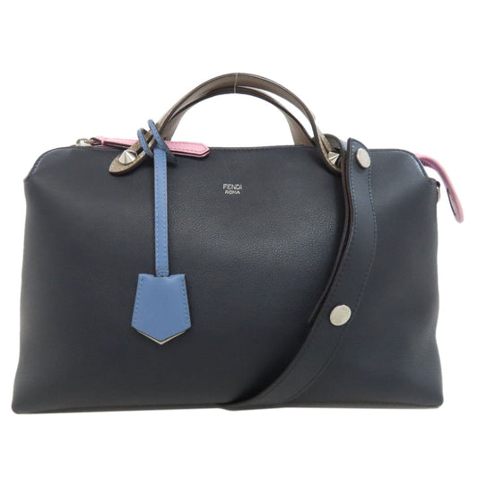 FENDI Handbag Calfskin Navy By the way 2WAY