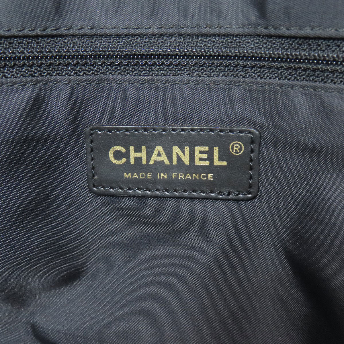 CHANEL Tote Bag Nylon jacquard black New Travel Line MM Women Used Authentic