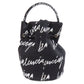 BALENCIAGA Handbag 619458 canvas black Drawstring Bucket 2WAY Women Used Authentic