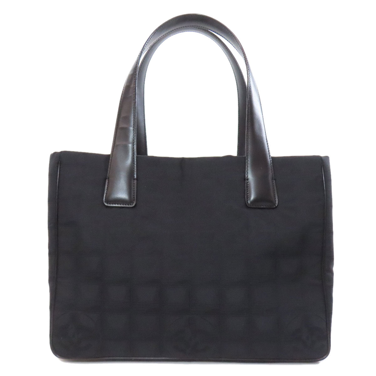 CHANEL Tote Bag Nylon jacquard black New Travel Line PM Women Used Authentic