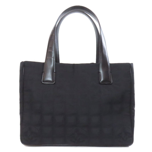 CHANEL Tote Bag Nylon jacquard black New Travel Line PM Women Used Authentic