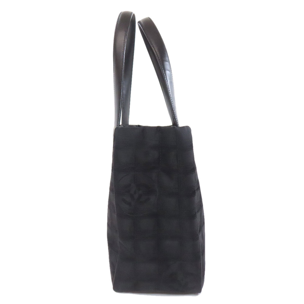 CHANEL Tote Bag Nylon jacquard black New Travel Line PM Women Used Authentic