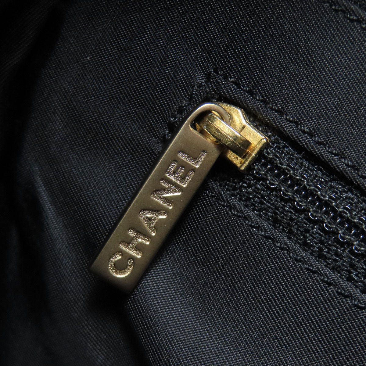 CHANEL Tote Bag Nylon jacquard black New Travel Line PM Women Used Authentic