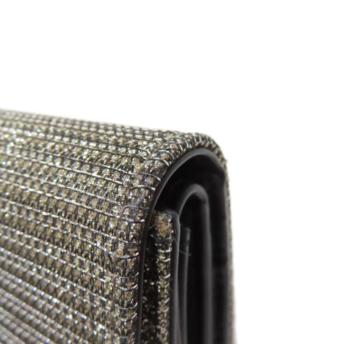 CELINE Bifold Wallet canvas Silver Triomphe Lame