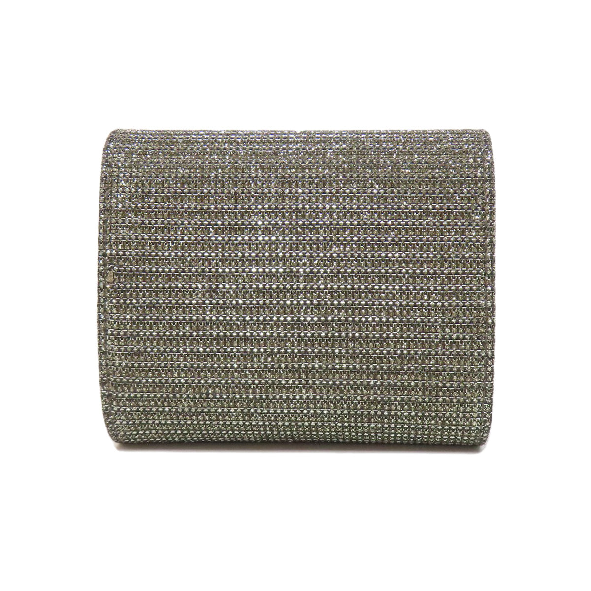 CELINE Bifold Wallet canvas Silver Triomphe Lame