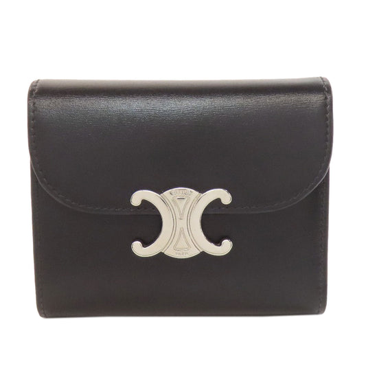 CELINE Bifold Wallet leather black Triomphe