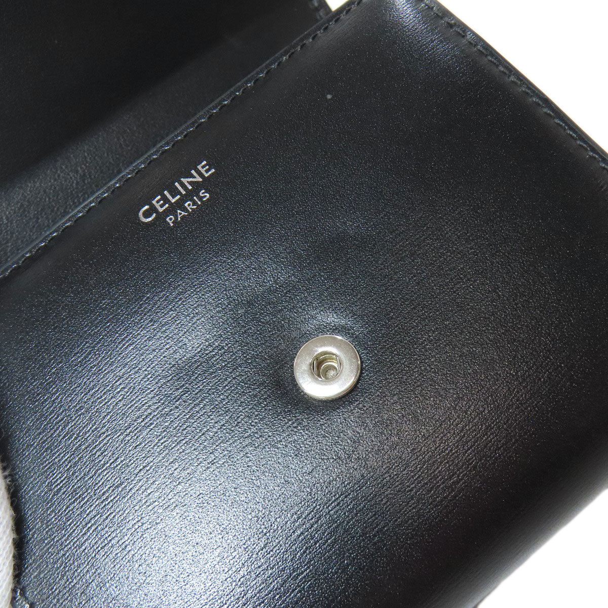 CELINE Bifold Wallet leather black Triomphe