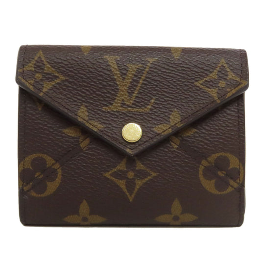 LOUIS VUITTON Bifold Wallet M81665 Monogram canvas Brown Portefeuille Celeste Women Used Authentic