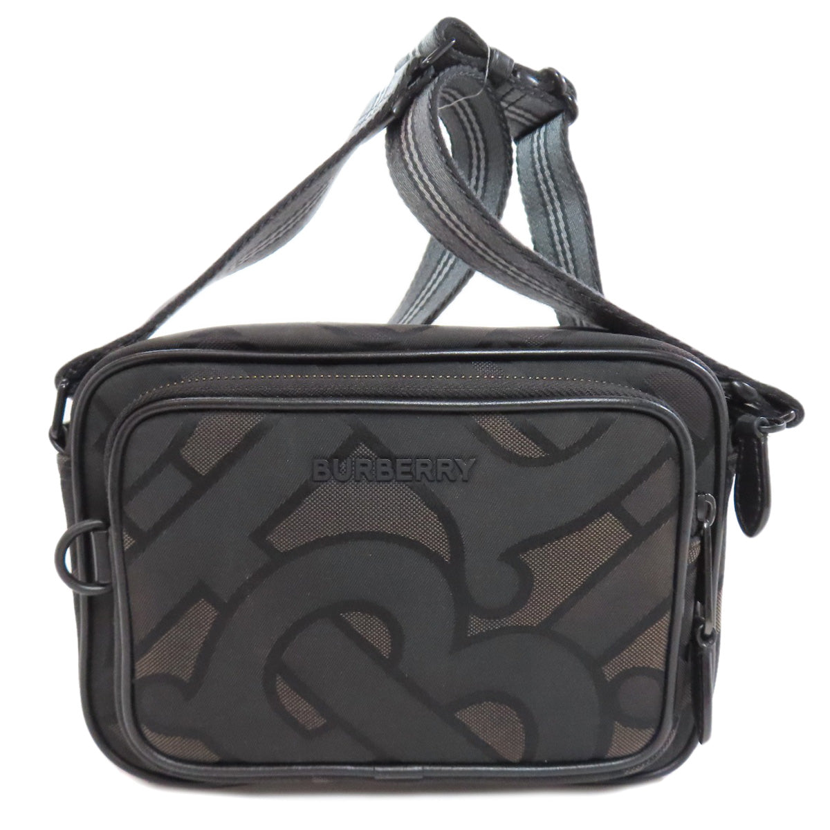 BURBERRY Shoulder Bag Nylon black B logo total pattern Women Used Authentic
