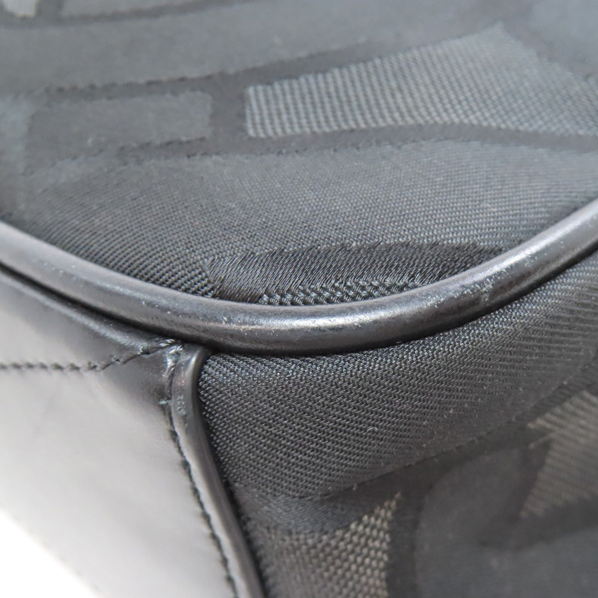 BURBERRY Shoulder Bag Nylon black B logo total pattern Women Used Authentic
