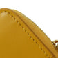 FENDI Bifold Wallet leather yellow FF Cube Women Used Authentic