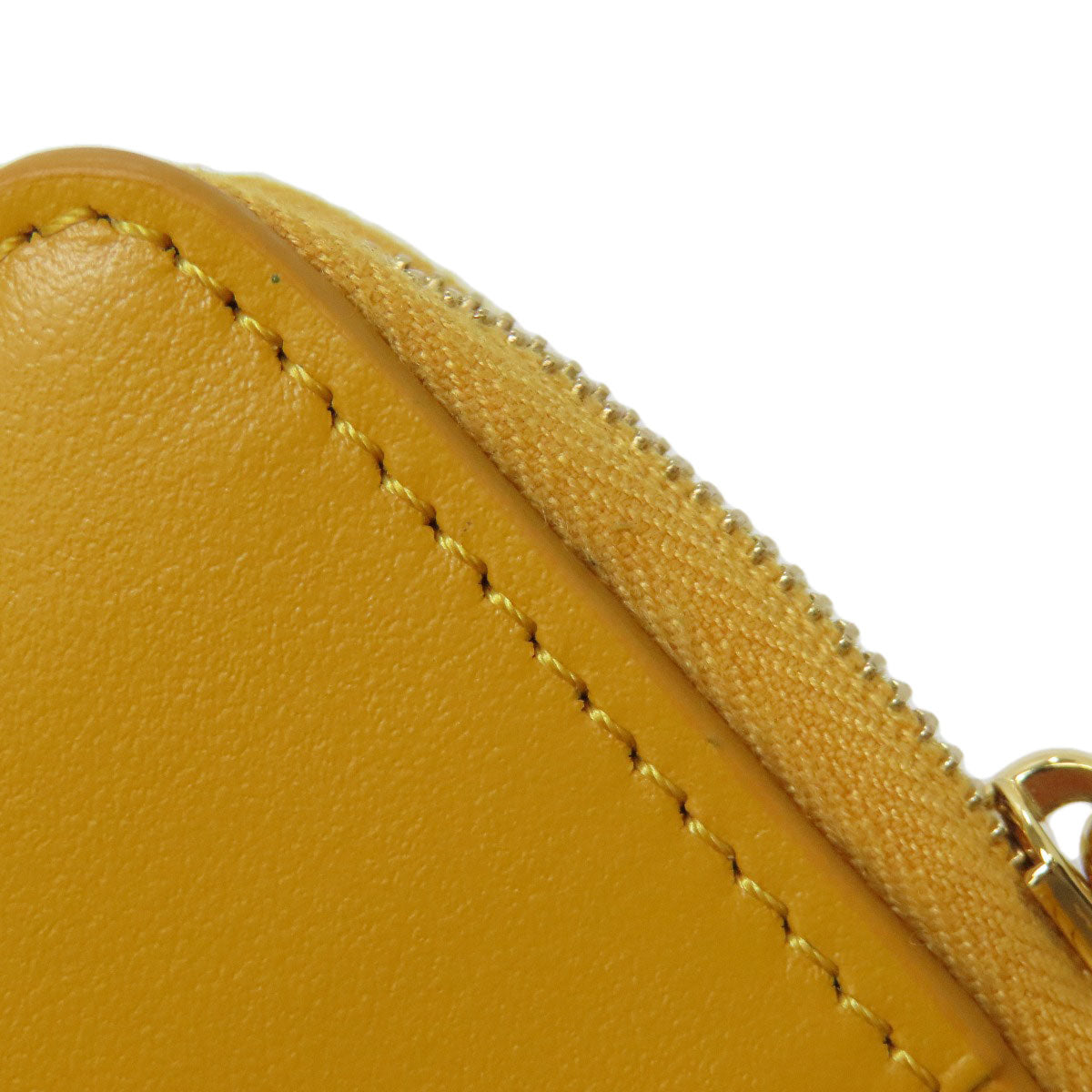 FENDI Bifold Wallet leather yellow FF Cube Women Used Authentic