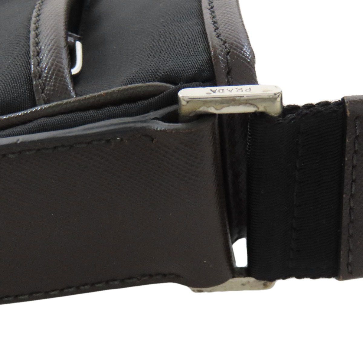 PRADA Shoulder Bag Nylon black Long shoulder