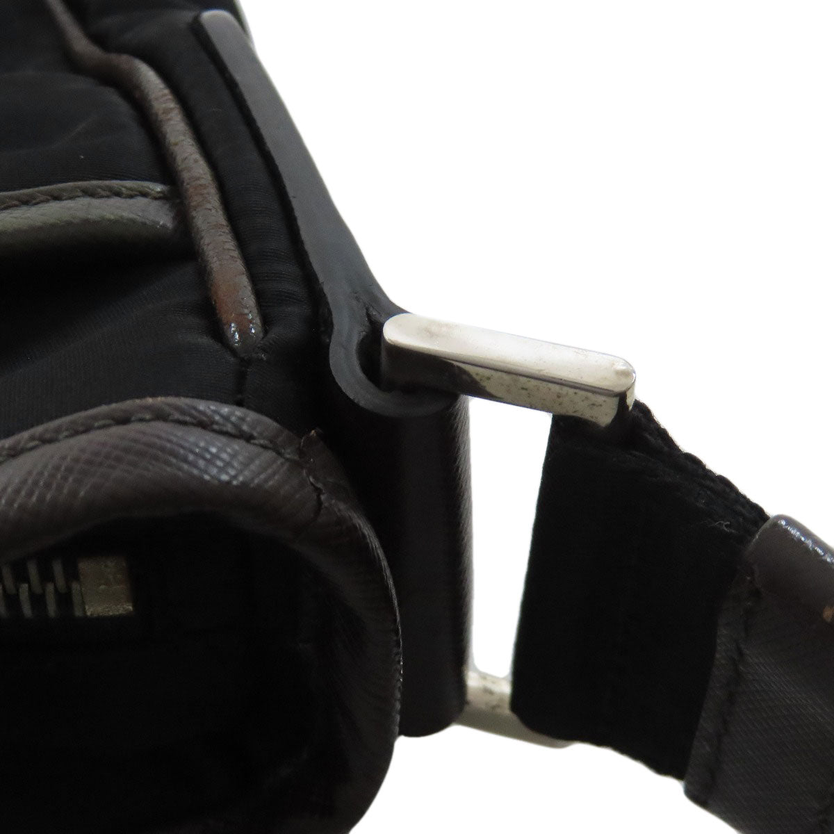 PRADA Shoulder Bag Nylon black Long shoulder