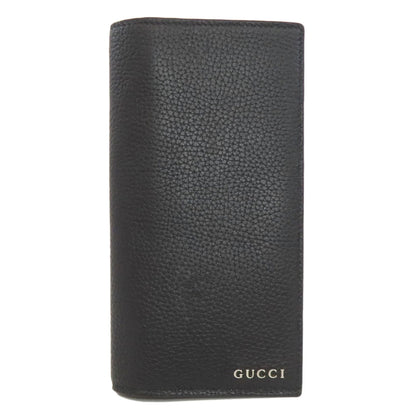 GUCCI Long Wallet Purse 795296 leather black logo mens Used Authentic