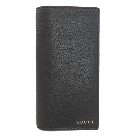GUCCI Long Wallet Purse 795296 leather black logo mens Used Authentic