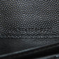 SAINT LAURENT Long Wallet Purse leather black Simple design mens Used Authentic
