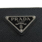 PRADA Bifold Wallet Safiano black logoMetal Women Used Authentic