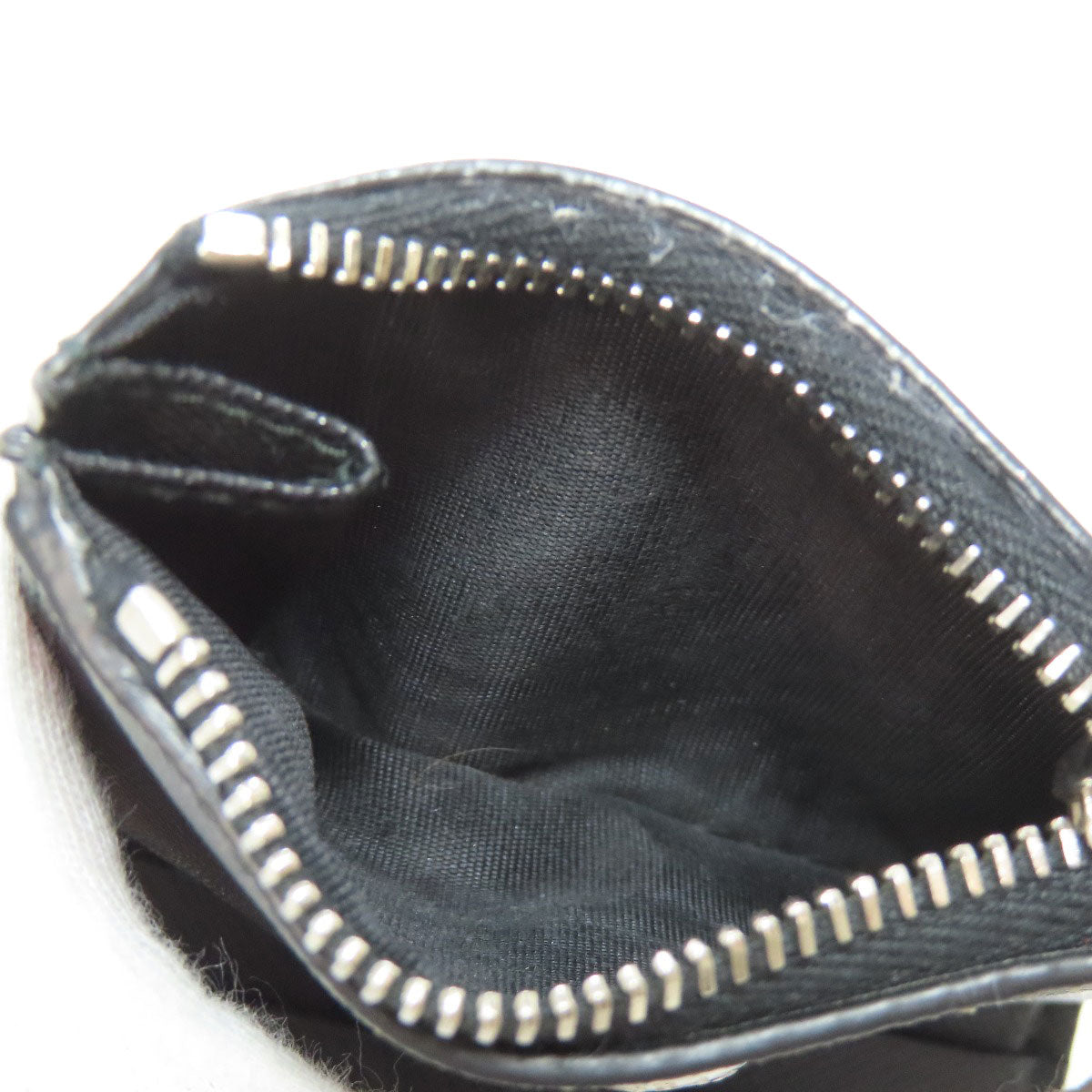 PRADA Bifold Wallet Safiano black logoMetal Women Used Authentic