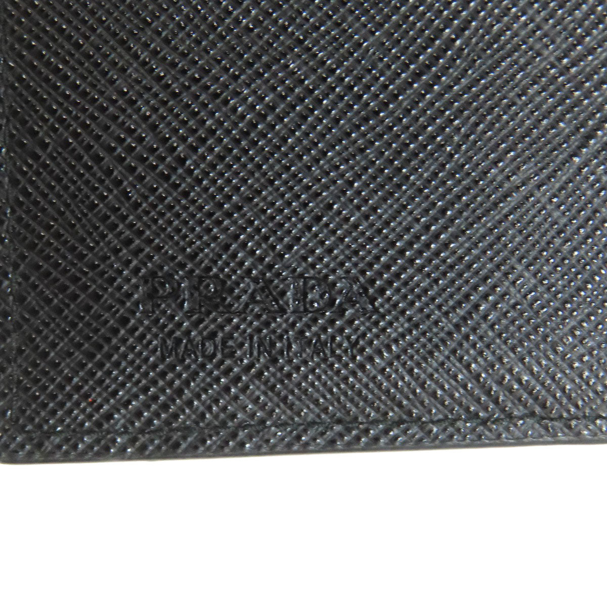 PRADA Bifold Wallet Safiano black logoMetal Women Used Authentic