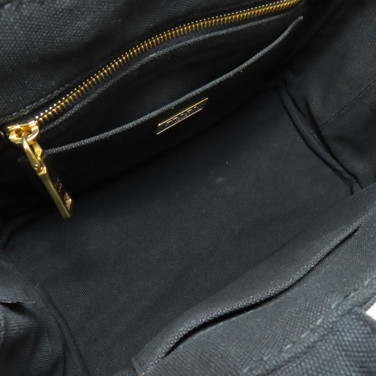 PRADA Handbag canvas black Canapa 2WAY Women Used Authentic
