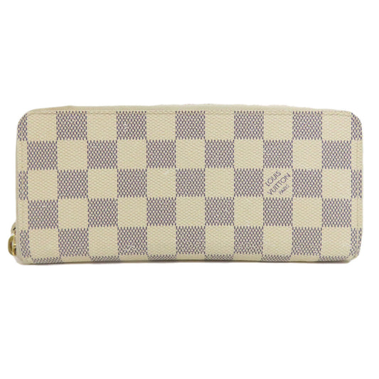 LOUIS VUITTON Long Wallet Purse N61210 Damier canvas white Portefeuille Clemence Women Used Authentic