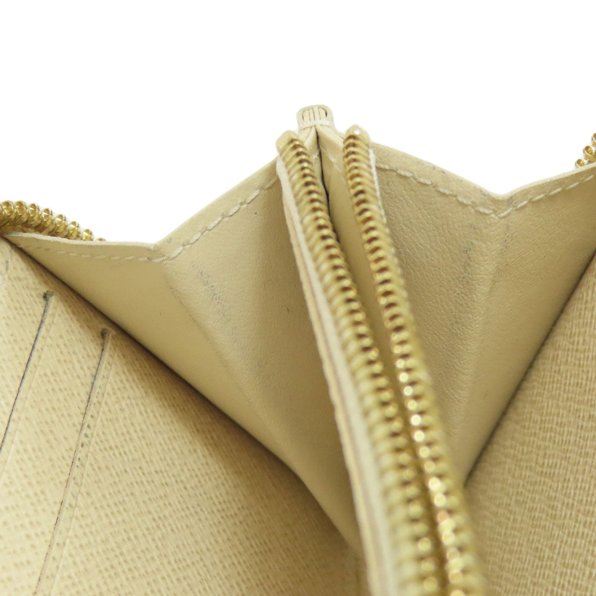 LOUIS VUITTON Long Wallet Purse N61210 Damier canvas white Portefeuille Clemence Women Used Authentic