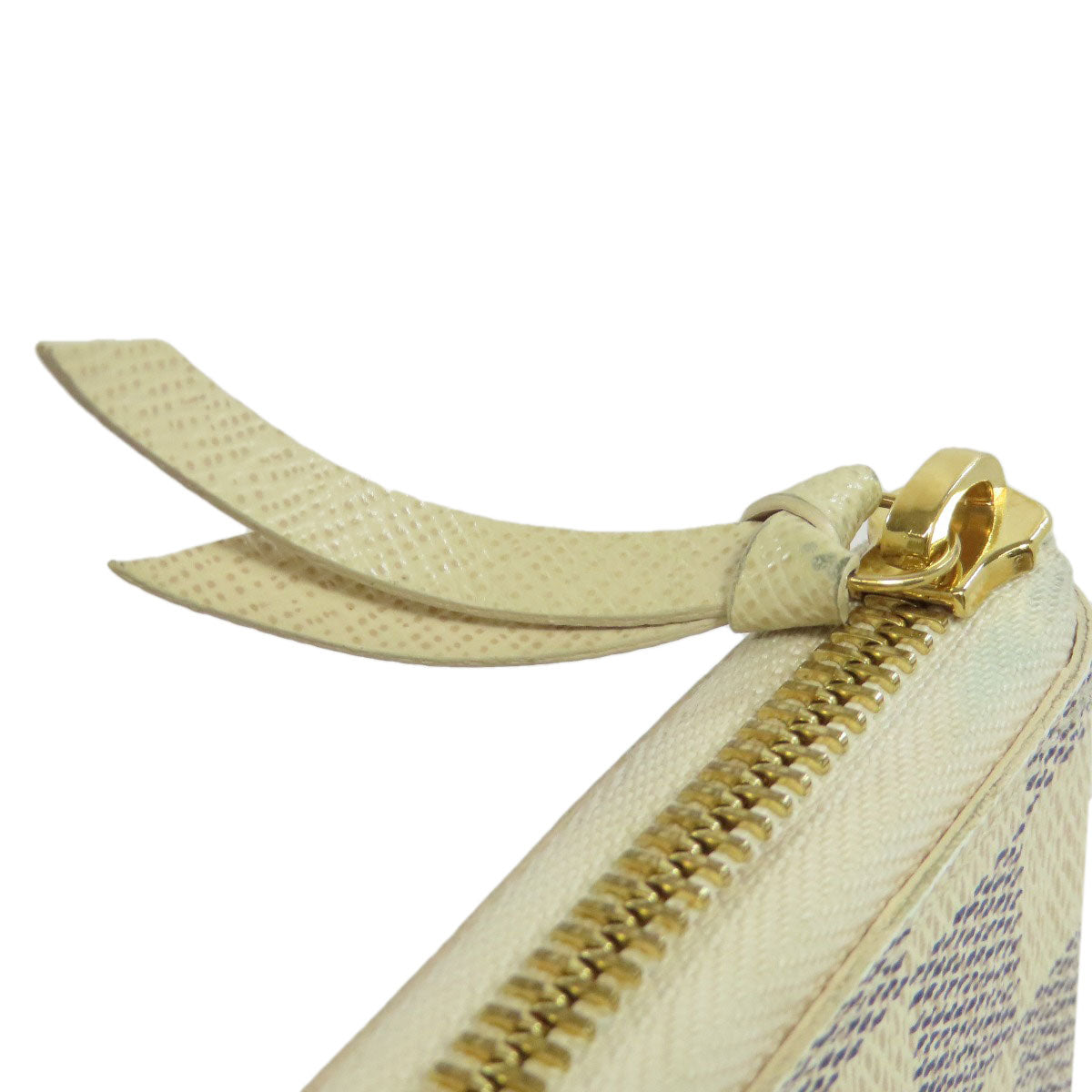 LOUIS VUITTON Long Wallet Purse N61210 Damier canvas white Portefeuille Clemence Women Used Authentic