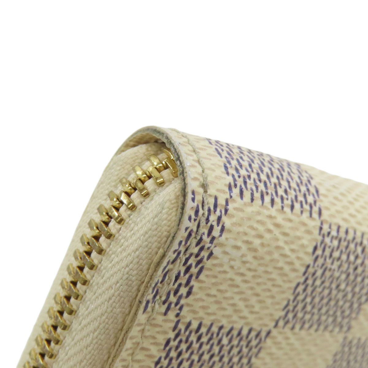 LOUIS VUITTON Long Wallet Purse N61210 Damier canvas white Portefeuille Clemence Women Used Authentic