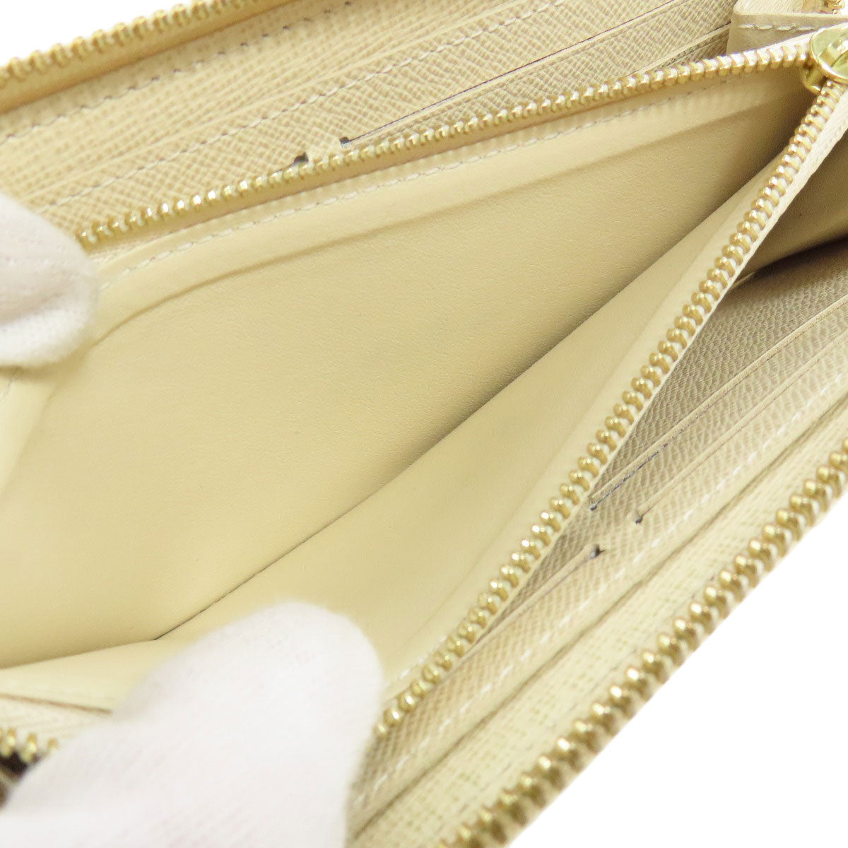 LOUIS VUITTON Long Wallet Purse N61210 Damier canvas white Portefeuille Clemence Women Used Authentic
